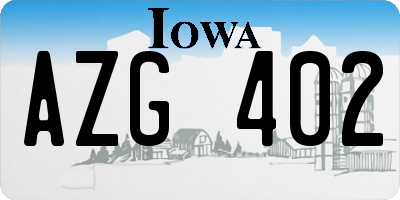IA license plate AZG402
