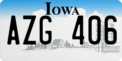 IA license plate AZG406