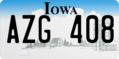 IA license plate AZG408