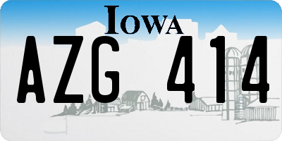 IA license plate AZG414