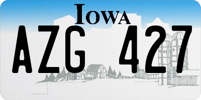 IA license plate AZG427