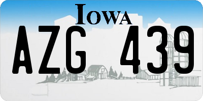 IA license plate AZG439