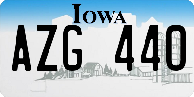 IA license plate AZG440