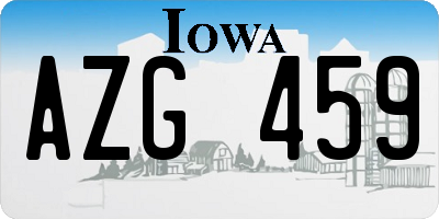 IA license plate AZG459