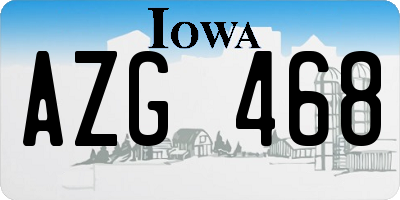 IA license plate AZG468