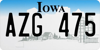 IA license plate AZG475