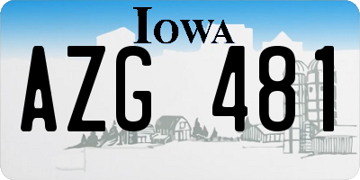 IA license plate AZG481