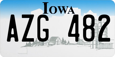 IA license plate AZG482