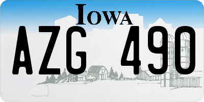 IA license plate AZG490