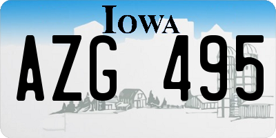 IA license plate AZG495