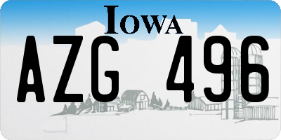 IA license plate AZG496