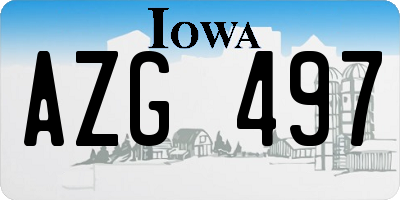 IA license plate AZG497