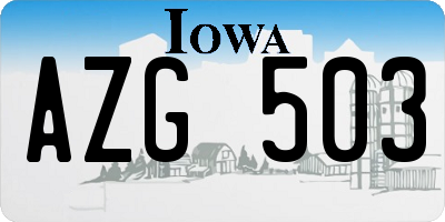 IA license plate AZG503