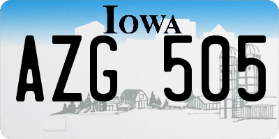 IA license plate AZG505