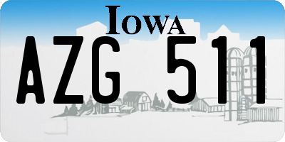 IA license plate AZG511