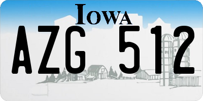 IA license plate AZG512