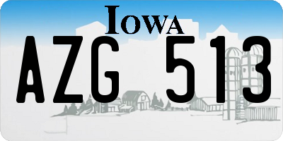 IA license plate AZG513