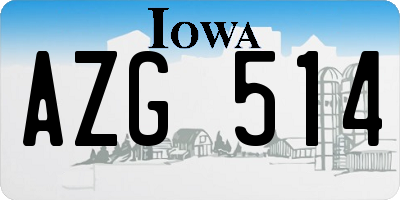 IA license plate AZG514