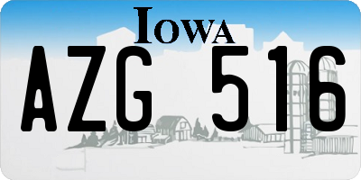 IA license plate AZG516