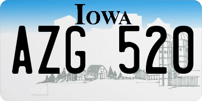 IA license plate AZG520