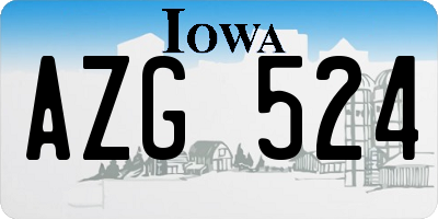 IA license plate AZG524