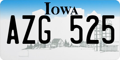 IA license plate AZG525