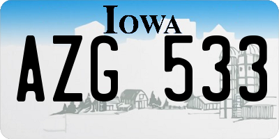 IA license plate AZG533