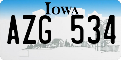 IA license plate AZG534