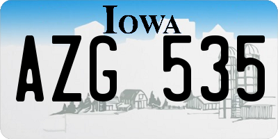 IA license plate AZG535