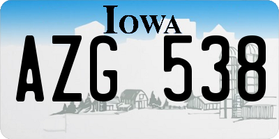 IA license plate AZG538