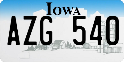 IA license plate AZG540