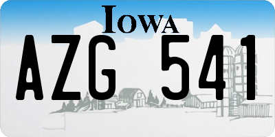 IA license plate AZG541