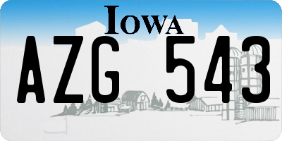 IA license plate AZG543