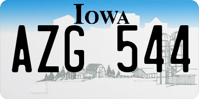 IA license plate AZG544