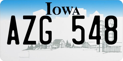 IA license plate AZG548