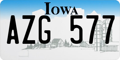 IA license plate AZG577