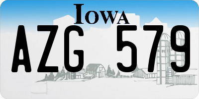 IA license plate AZG579