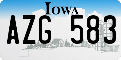 IA license plate AZG583