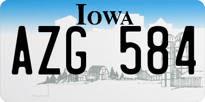 IA license plate AZG584