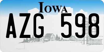 IA license plate AZG598
