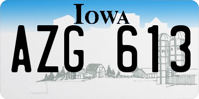 IA license plate AZG613
