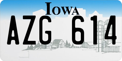 IA license plate AZG614