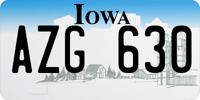 IA license plate AZG630