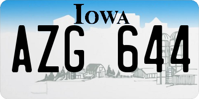 IA license plate AZG644