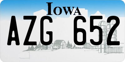 IA license plate AZG652