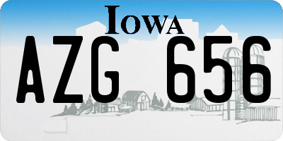 IA license plate AZG656