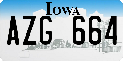 IA license plate AZG664
