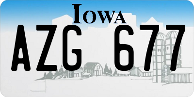 IA license plate AZG677