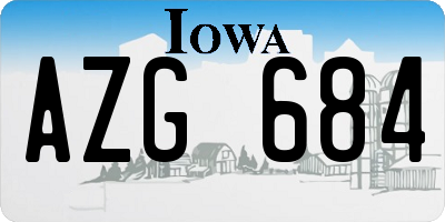 IA license plate AZG684