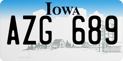 IA license plate AZG689